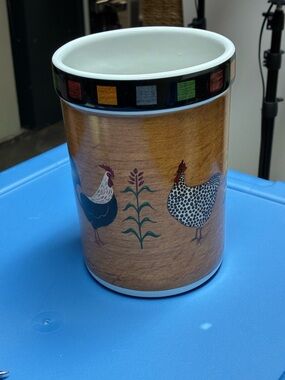 Rooster Ceramic Utensil Crock Warren Kimble Country quartet